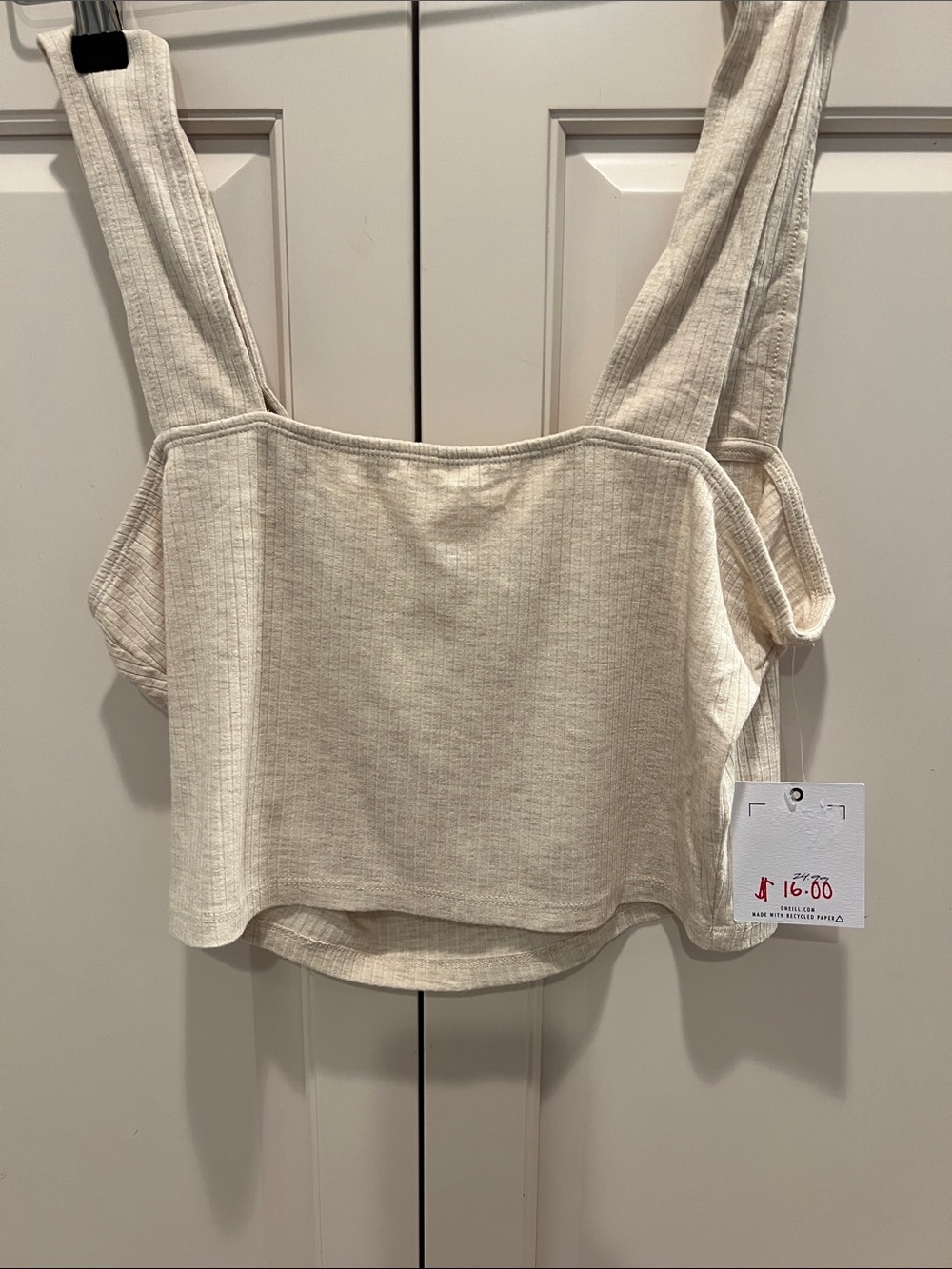 O'Neill Cream Ribbed Square-Neck Camisole cream XL 🆕